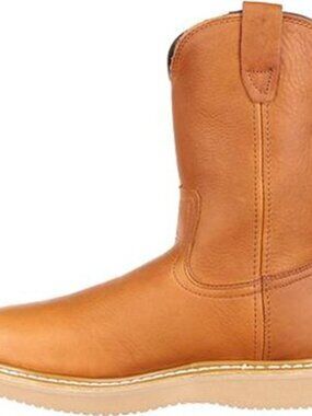 Georgia Boot Wedge Steel Toe Pull On Work Boot, size 10 W US mens, color brown.